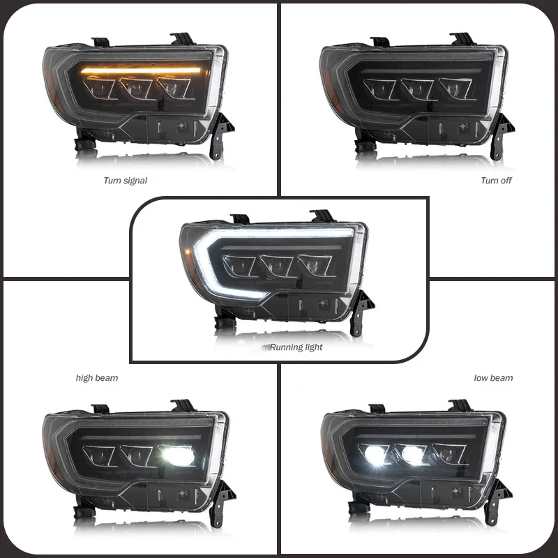 Car Headlight LED Daytime Running Light For Toyota FJ CRUISER LED 07-15 Dynamic Streamer Turn Signal Headlamp Front Lights