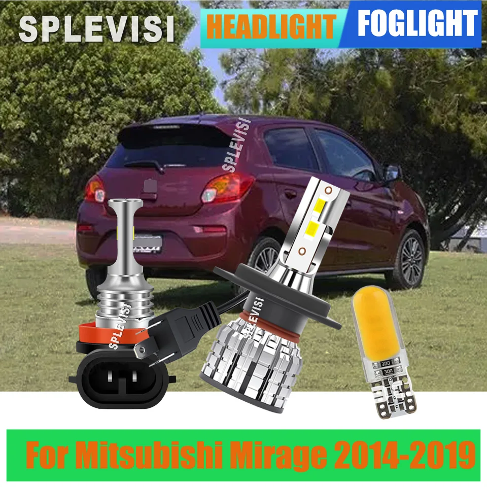 

LED High Low Beam Headlight Side Light - 6000K cool white makes the road clearer For Mitsubishi Mirage 2014 2015 2016 2017-2019