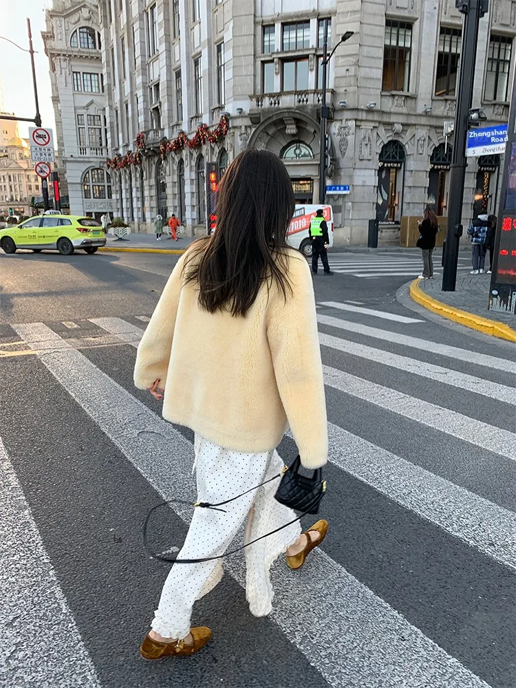 Cappotto di pelliccia da donna ort Capispalla di lana calda Inteated Pelle e pelliccia Autunno Inverno Nuovo Sle Coreano Pendolarismo Sle Lungo Sve