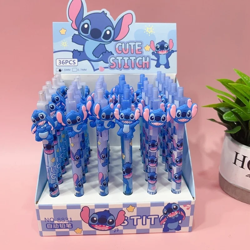 4pcs/lot Cartoon Disney Stitch Mechanical Pencil Cartoon 0.5MM Drawing Writing Automatic Pen School Office Supplies