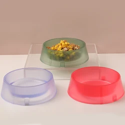 Translucent Dog Feeding Bowl ABS Pet Food Bowl Pet Dogs Watering Feeding Bowl Eating Food Feeder Bowl Non-Spill Cat Dishware