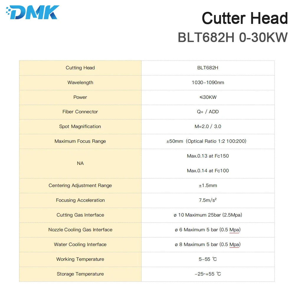 BOCHU BOCI Original Smart Laser Cutting Head BLT682H 0-30KW Q+ / ADD Interface F200 F300 For Fiber Laser Cutting Machine