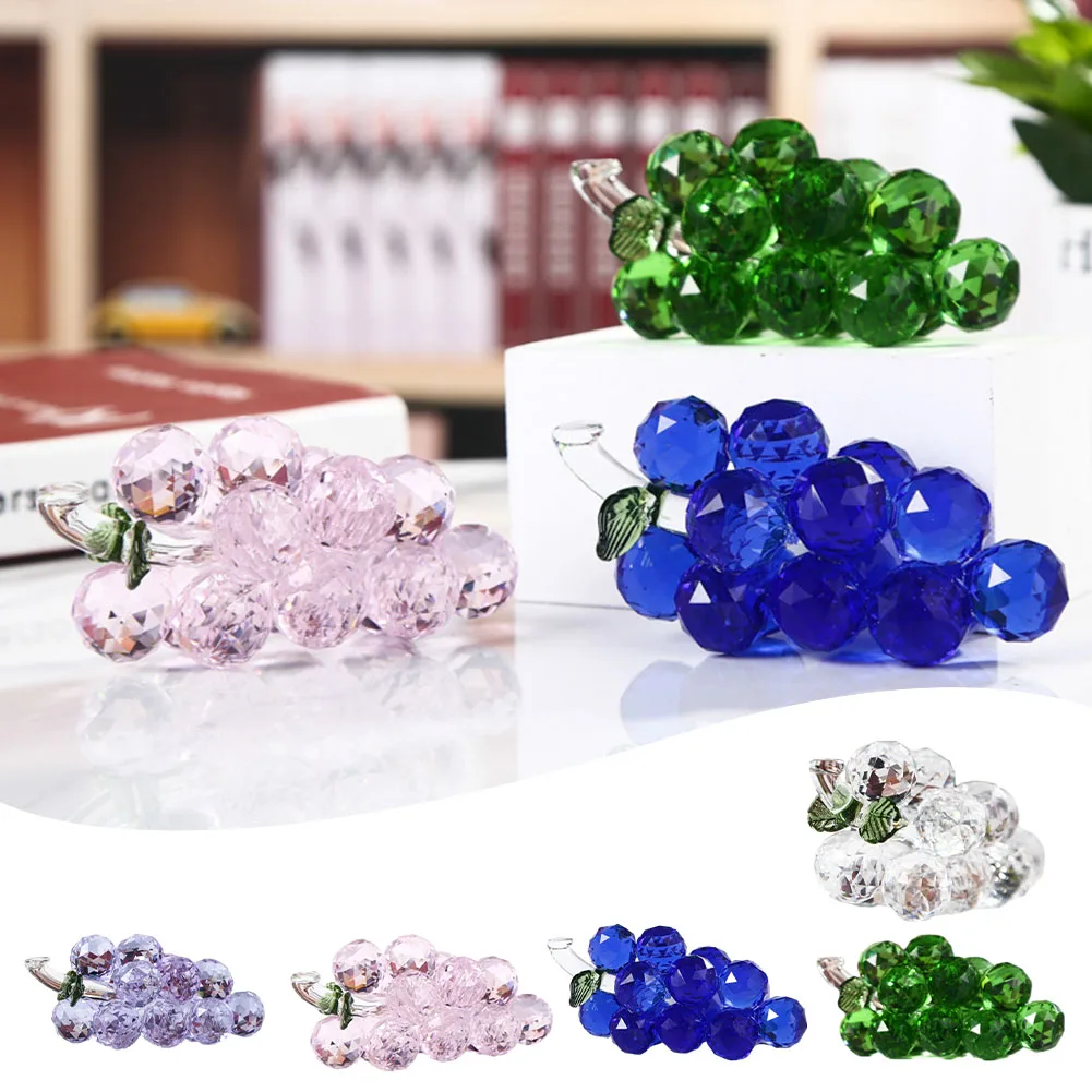 

Crystal Grape Ornament Fruit Handicraft Figurine 11*5.5*6cm For Wedding Gift Farm forHarvest Party Gift Lattice Cabinet Ornament