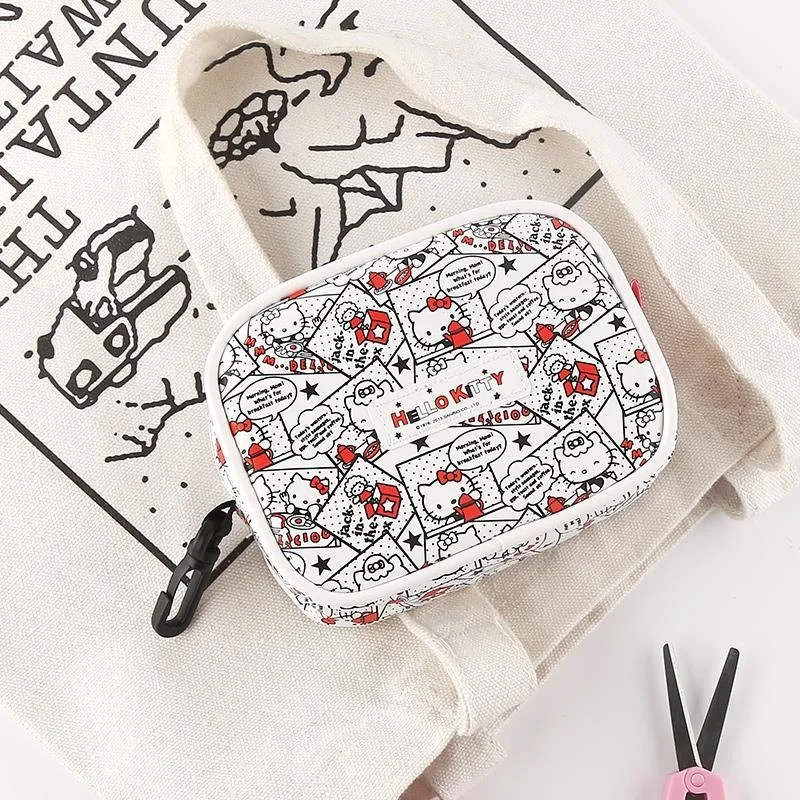 Sanrio Hello Kitty Key Case Female Cosmetic Bag Mini Coin Wallet Lovely Pencil Pouch Storage Bag For Women Desktop Accept