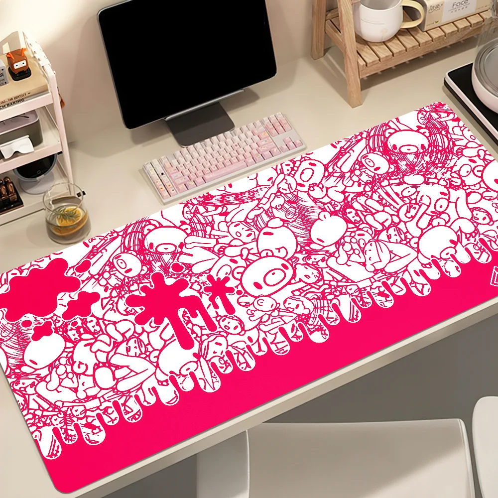 Cartoon Bear G-Gloomy Gaming Mouse Pad Large Non-slip Lockedge Desktop Computer Desk Mat Keyboard MousePad Office Gamer Student