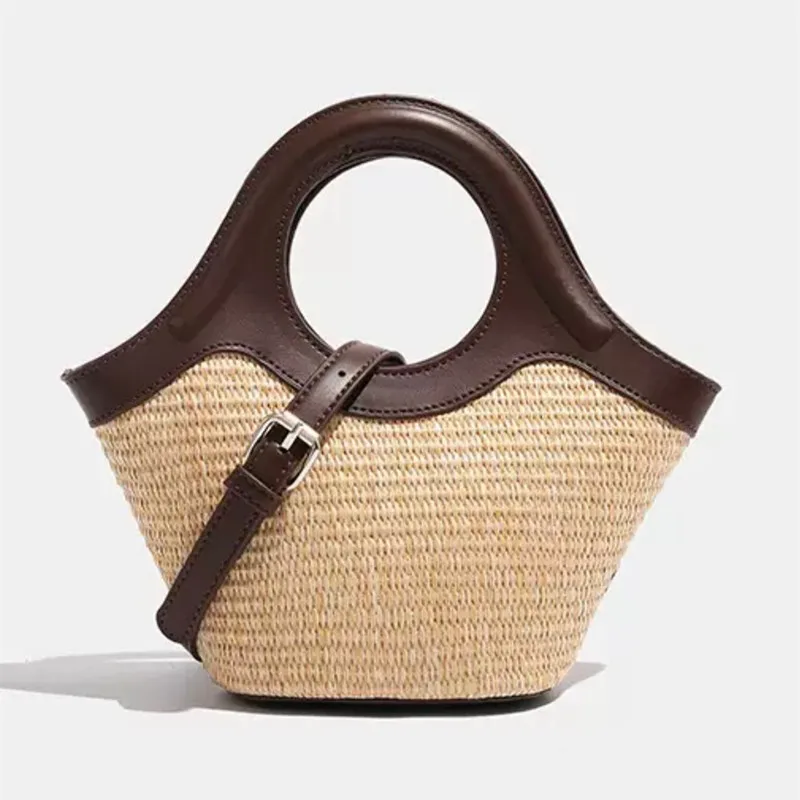 

2025 Women New Design Versatile Straw Woven Handbags Lady Handmade Rattan Tote Summer Beach Shoulder Bag Casual Travel Totes
