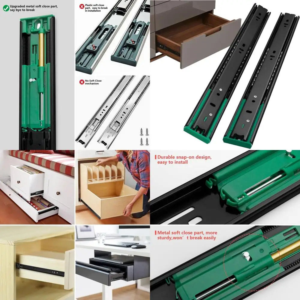 

Высокопрочные металлические направляющие с шарикоподшипниками для кухонных шкафов, 22 дюйма, нагрузка до 45 кг, боковое крепление, полный выдвижной механизм