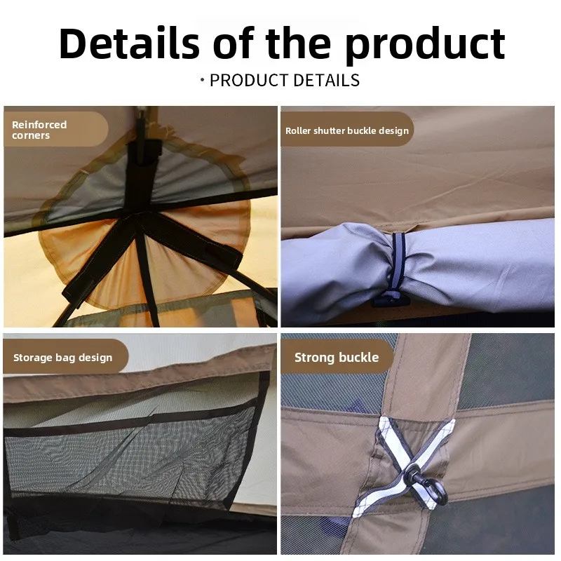 Yurt tent outdoor camping for 8-10 people, shading, rainproof and windproof, convenient for folding picnics, portable storage