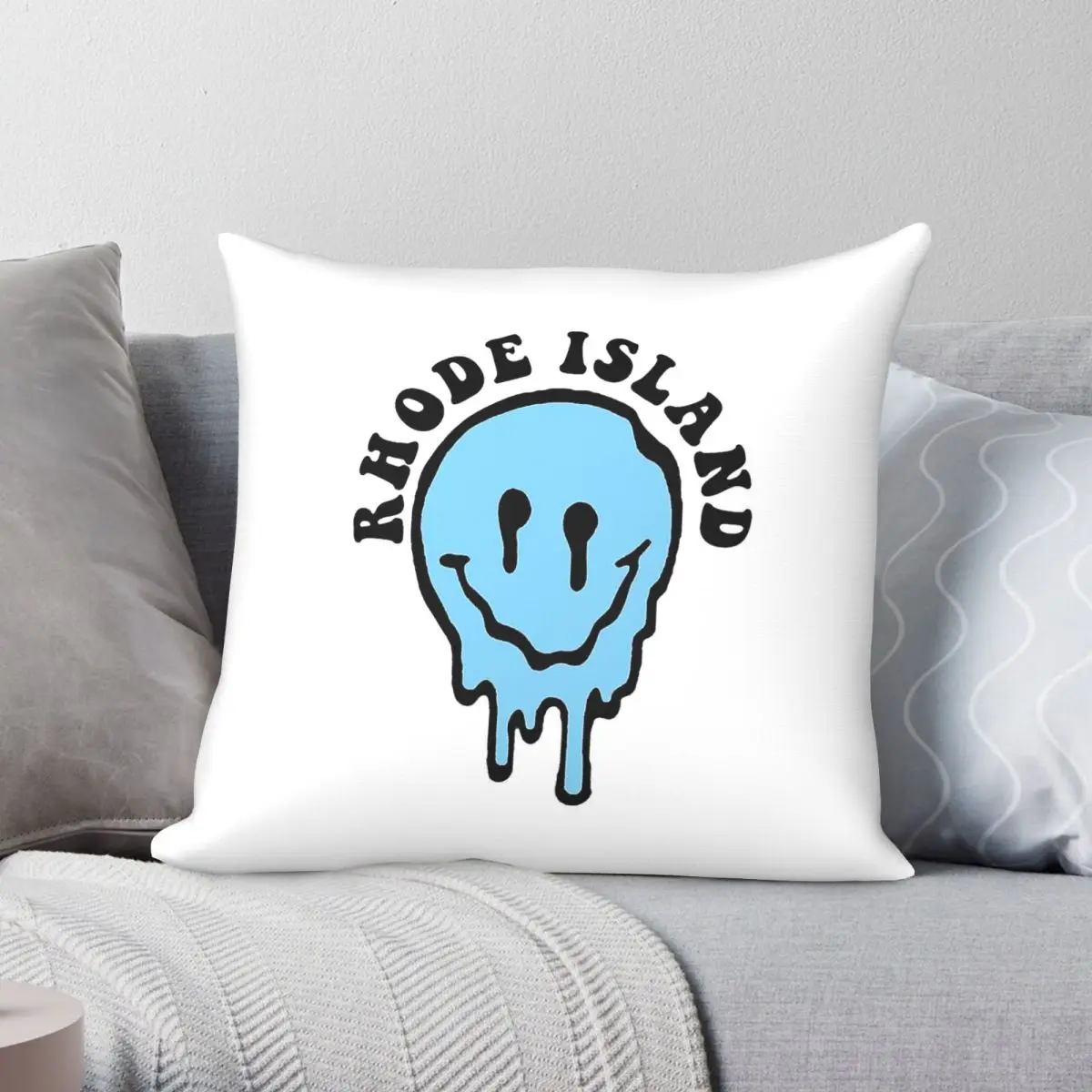 Rhode Island Trippy Face Square Pillowcase Polyester Linen Velvet Pattern Zip Decorative Throw Pillow Case Sofa Seater Cover 18