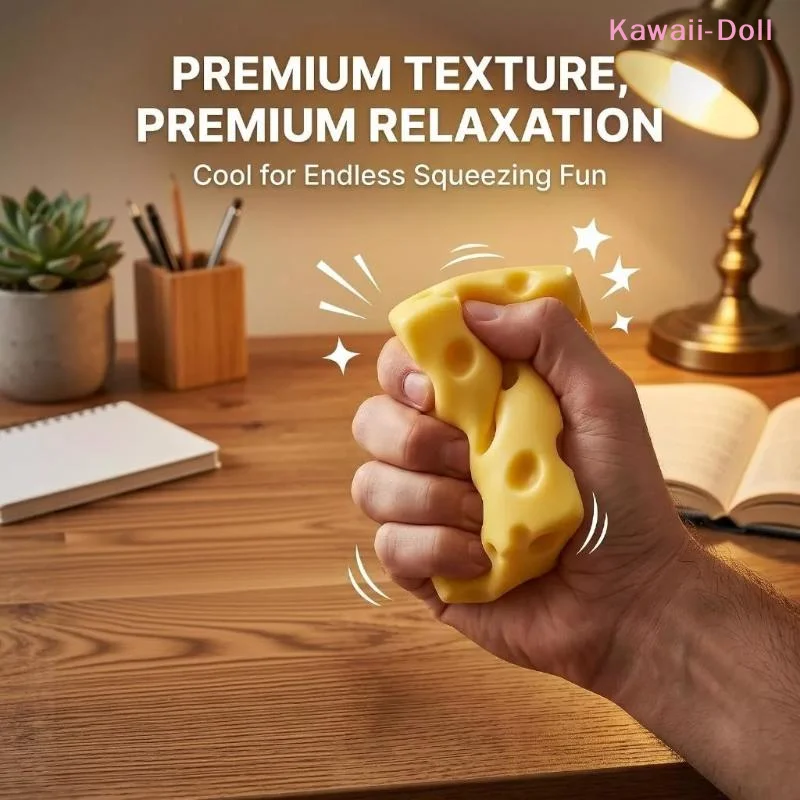 [DO]Square Cheese Big Giant Jumbo TPR Large Cheesy Squeeze Slow Rising Toys Cheese Pressing Stress Relief Toy[DO]