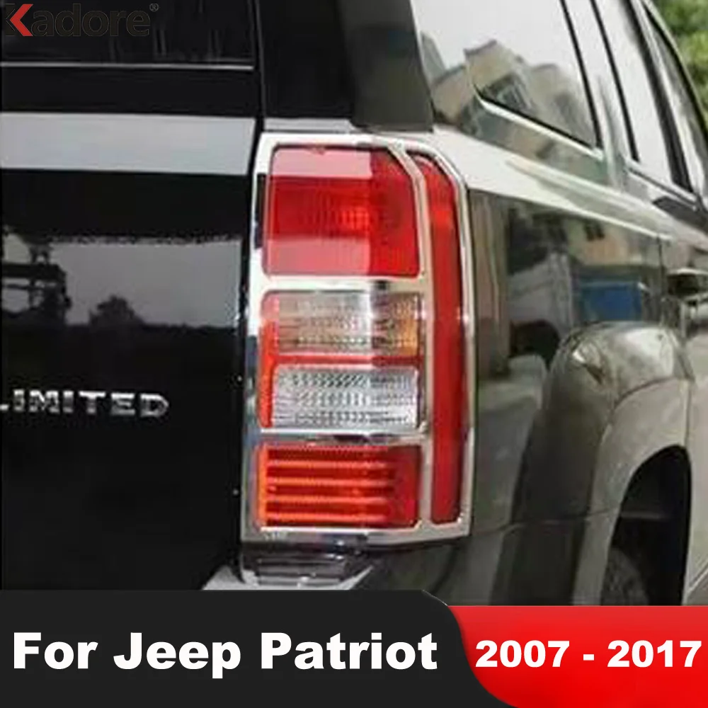 

Для Jeep Patriot 2007-2012 2013 2014 2015 2016 2017, хромированная накладка на задний фонарь автомобиля, накладка на рамку заднего фонаря, аксессуары