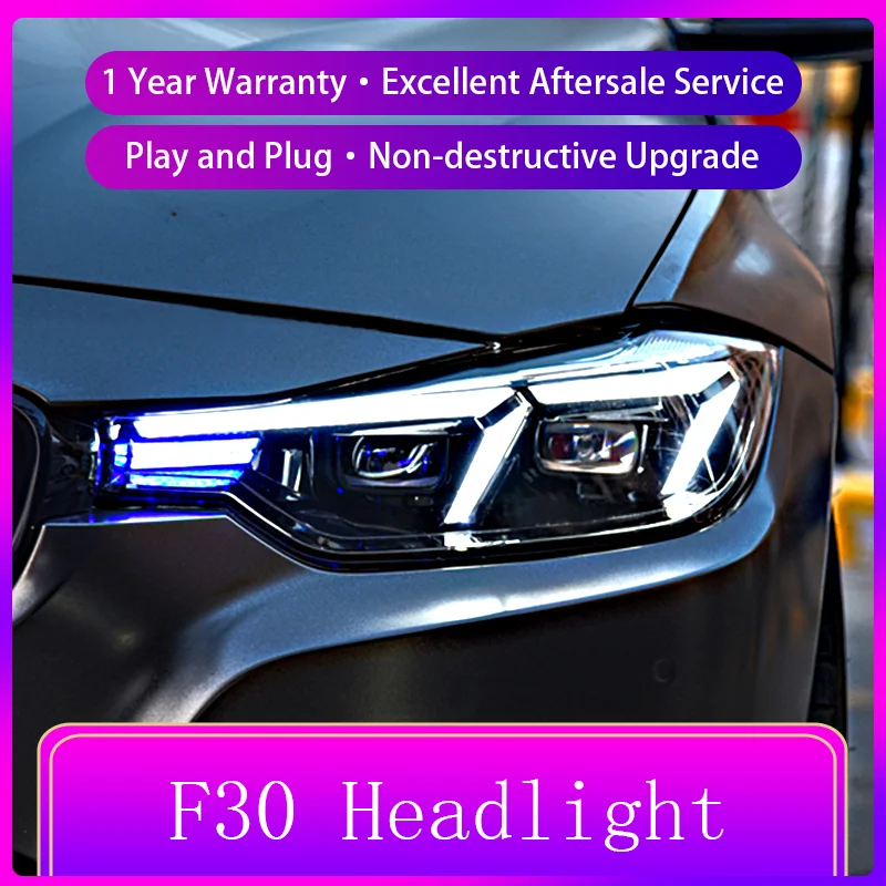 Powerful Headlight for Cars BMW 3 Series F30 F35 2013-2017 Front Lamp Projector Lens DRL LED Turn Signal Automatic Car Accessory