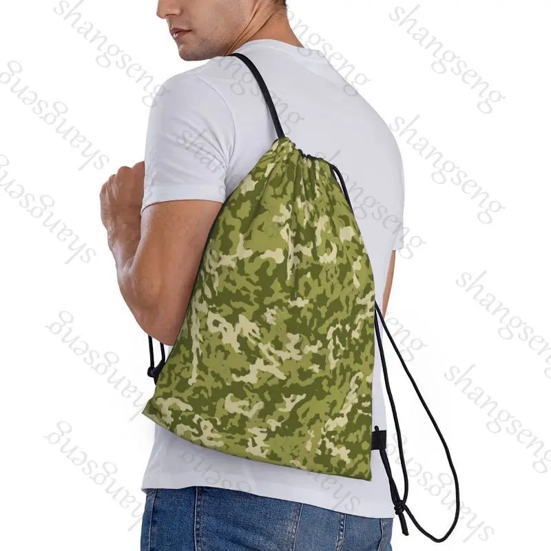 Drawstring Bag Sports Backpack Bundle Pocket Basketball Bags Boy Birthday Christmas Shoe Bag Sports Bag Camouflage Pattern