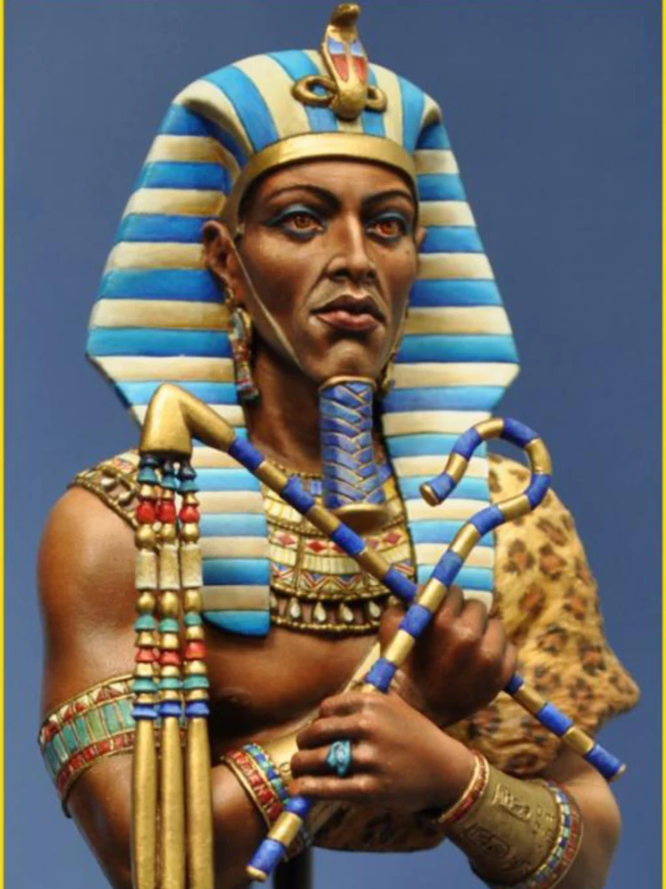 1/10 Scale Resin Bust Model Assembly Kit Micro Reduction Statue Ancient Egypt Pharaoh Spray Unassembled Unpainted Free Shipping