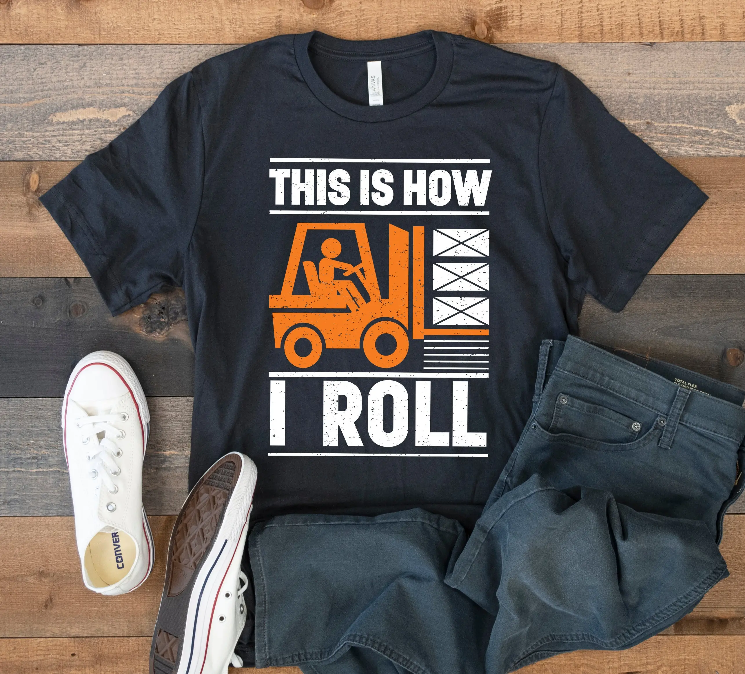 Forklift T Shirt Funny Forklifting Forklifter How I Roll SweaT Long Sleeve Kids Apparel