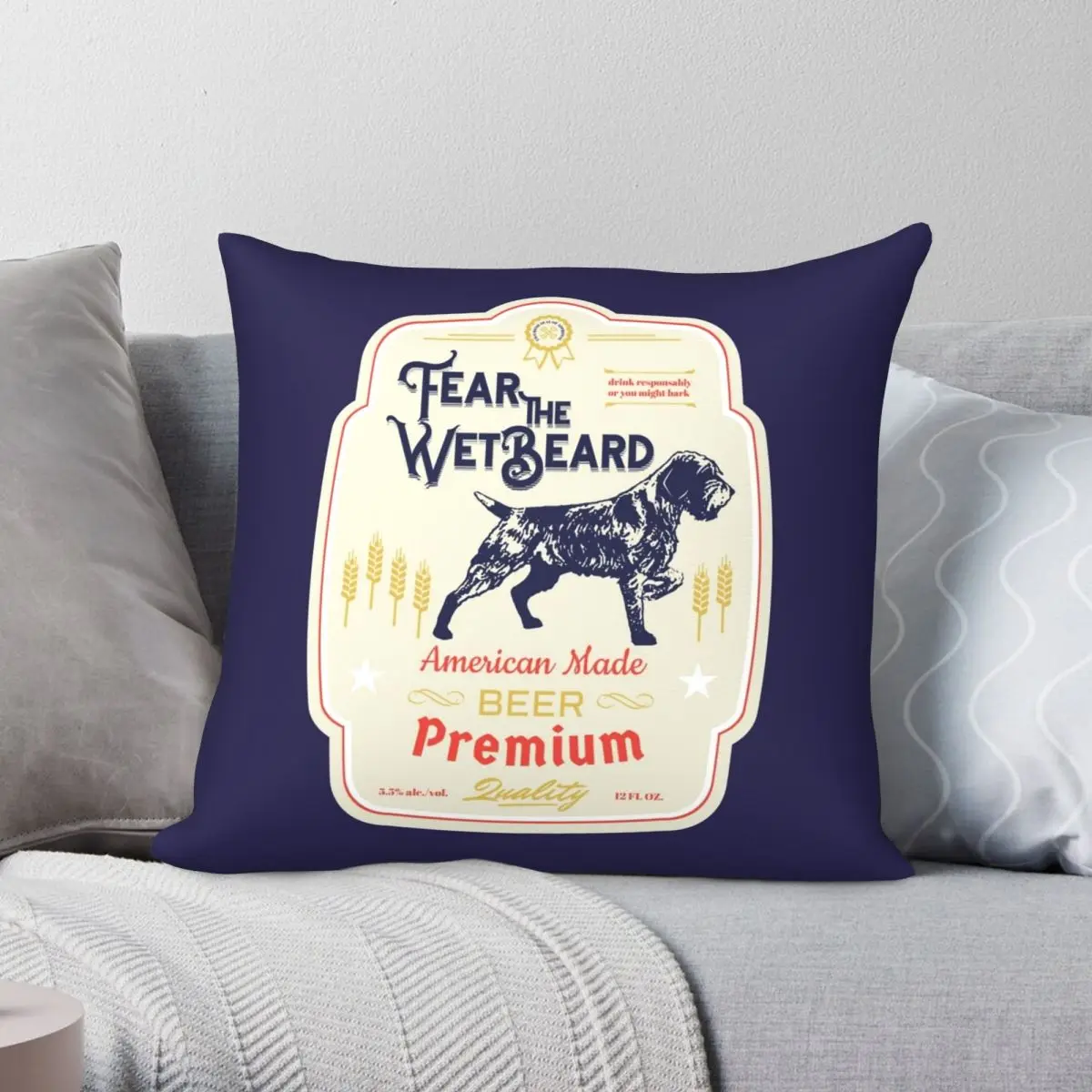 FEAR THE WET Pillowcase Polyester Linen Velvet Pattern Zip Decor Pillow Case Bed Cushion Cover 45x45