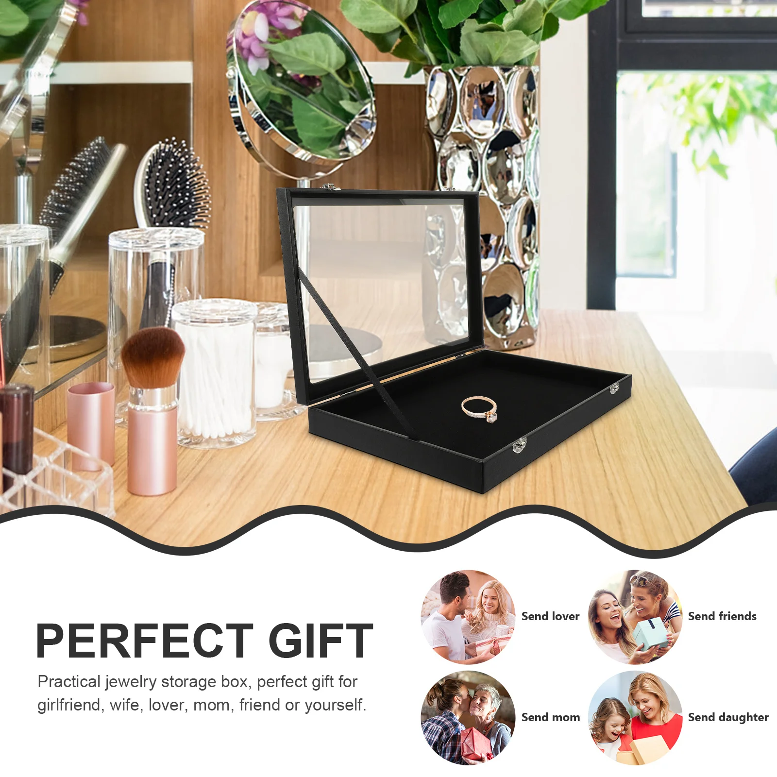 

Jewelry Box Large Capacity Portable Jewelry Organizer Storage Container For Women Travel Desktop Decorative Holder