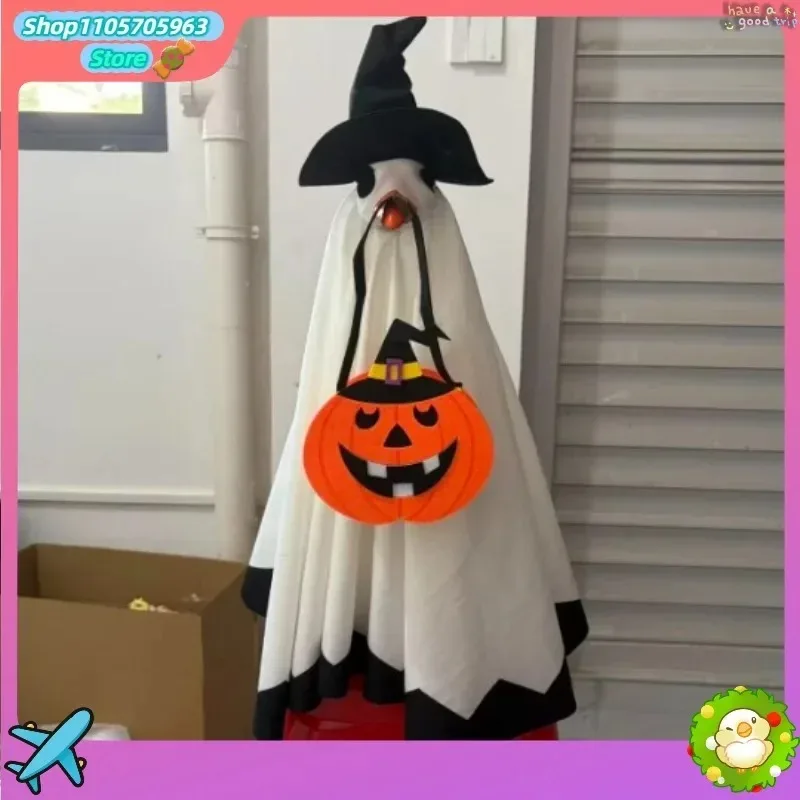 New Halloween Goose Outfit Ghost Pumpkin Costume for 23 Inch Lawn Goose Porch Decor Outdoor Yard Art Ornament Gifts