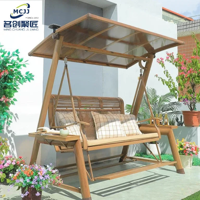 Outdoor Swing Rocking Chair Outdoor Shun Double Triple Balcony Swing Chair Courtyard Garden Hanging Chair