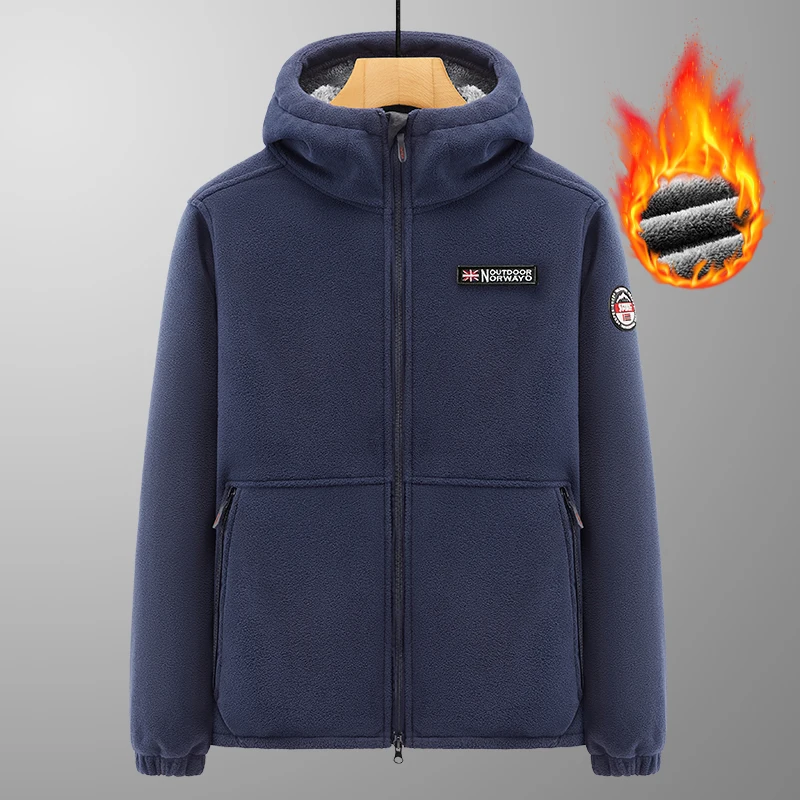 

Men's Fce Lined Thiened Jaet Winter Warm Cotton Coat Stand Fit Long Sve Zipper Closure Hooded Outerwear for Dail...