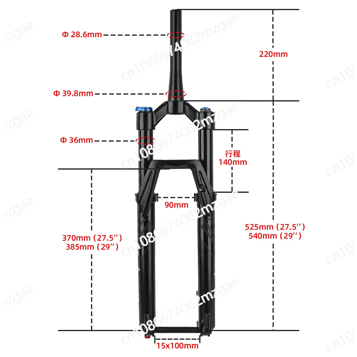 Mountain bike front fork 27.5/29 damping rebound speed drop turtle rabbit adjustable spinal canal bucket axle front fork