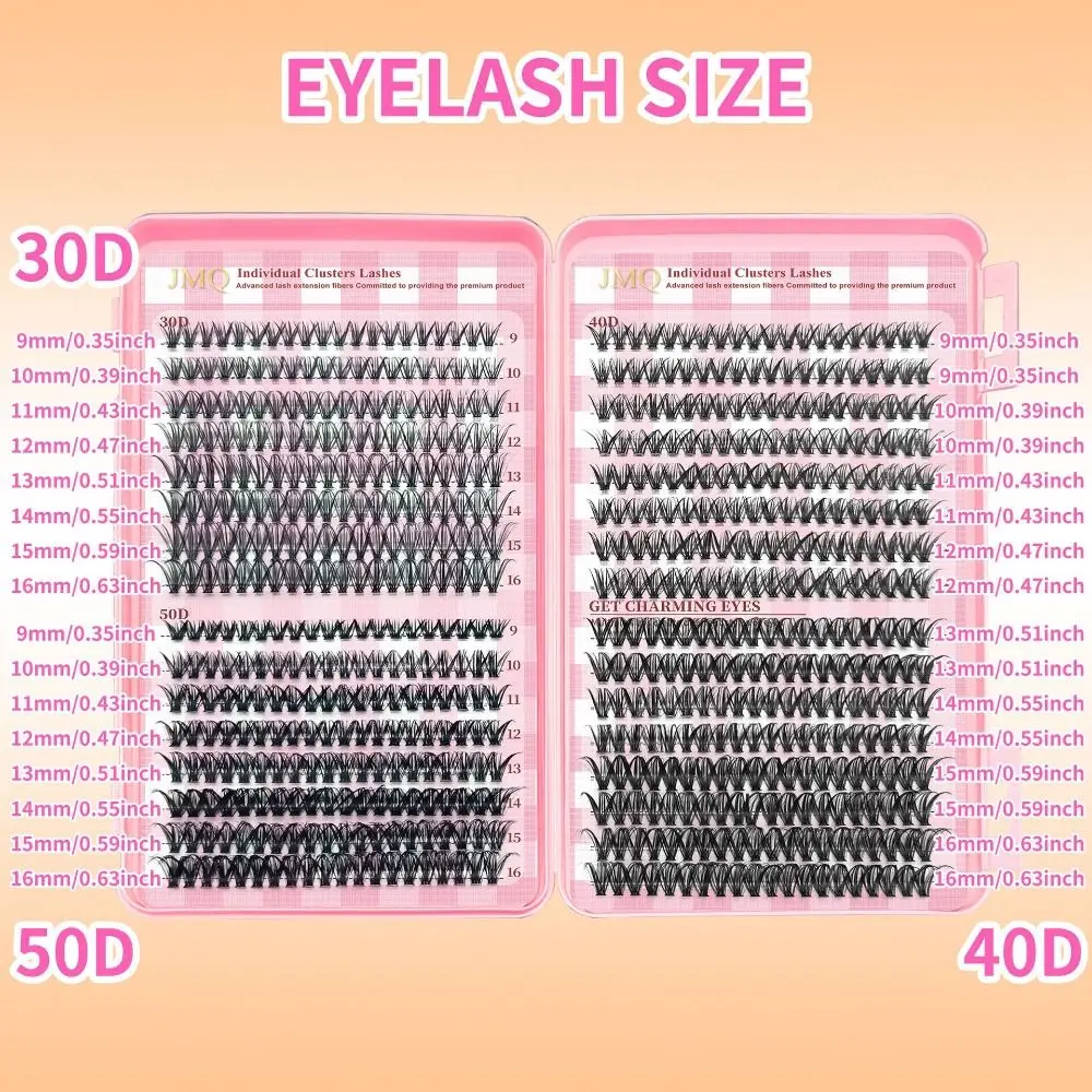 9-16mm Lange Künstliche Wimpern 3D Volumen Wispy Style 3D Faux Mink Lash Natürlicher Look Flauschige Cluster Augen-Make-up-Tools – Detail 3
