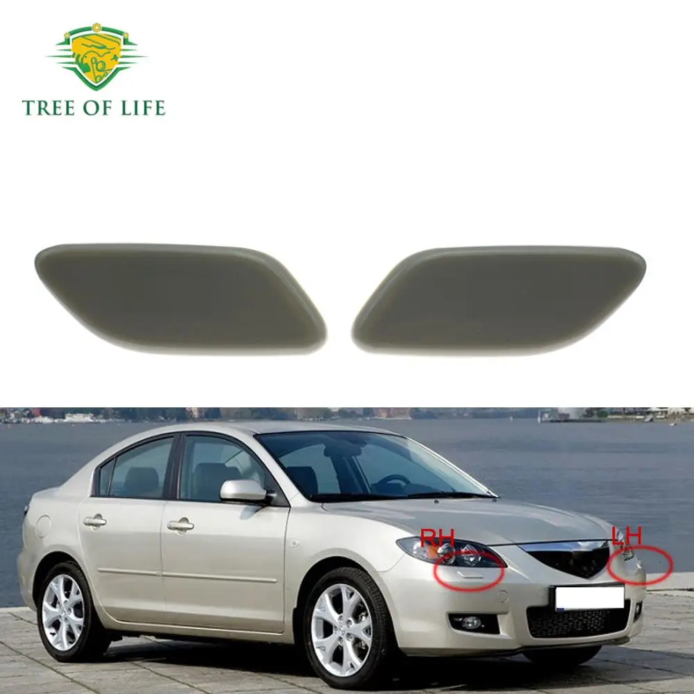 Front Bumper Headlight Washer Spray Cleaning Actuator Cover Cap For Mazda 3 2003 2004 2005 2006 Unpainted