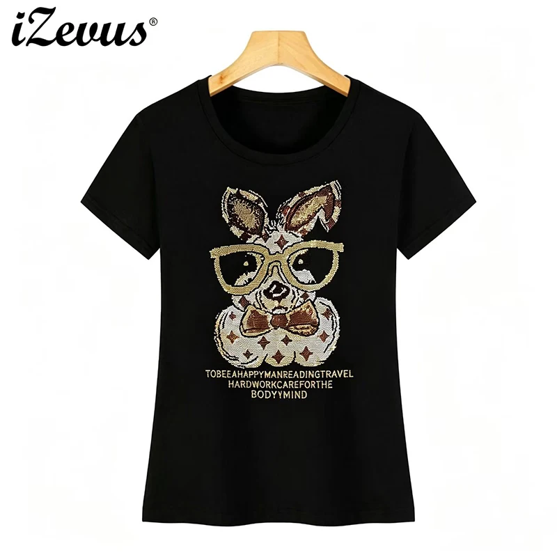 Camisetas de moda para mujer con estampados de celebridades de internet, estrellas, diamantes y dibujos animados, camisetas de verano de manga corta, camisetas casuales de algodón