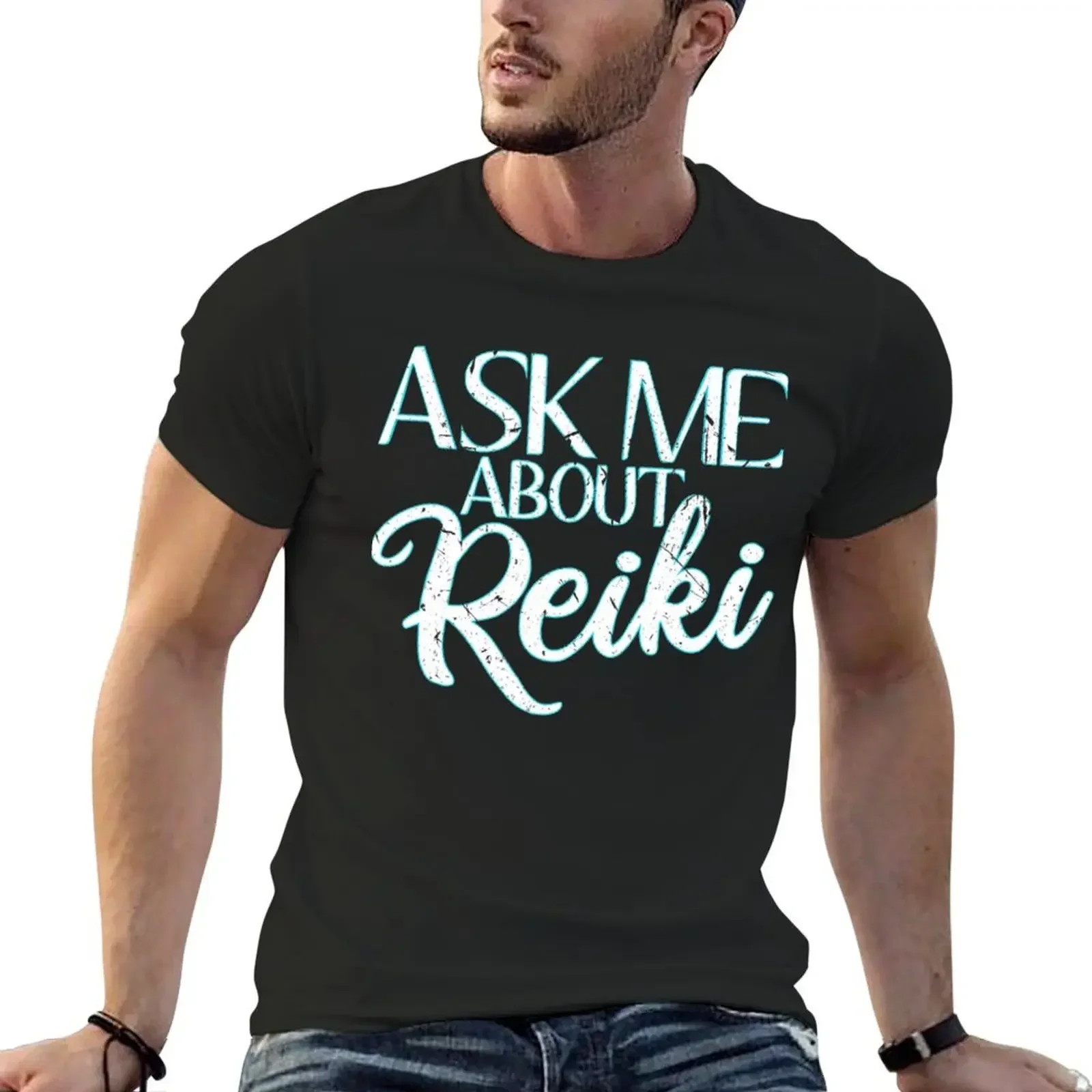 Ask Me About Reiki Healing Energy Healer Master Holistic T-Shirt plus size tops cute tops shirts men