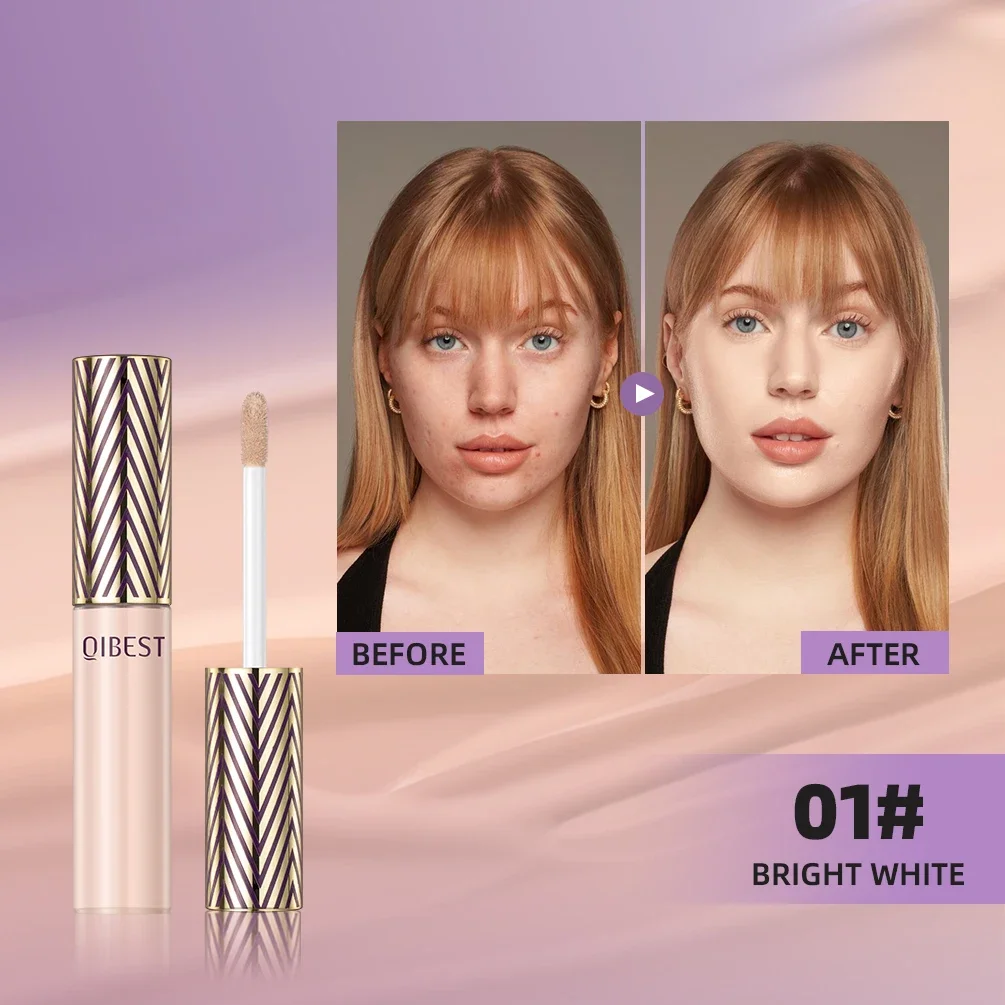 QIBEST Concealer Liquid Foundation Face Makeup Women Brightening Cream Full Coverage Concealer Lasting Modify Corrector Skin