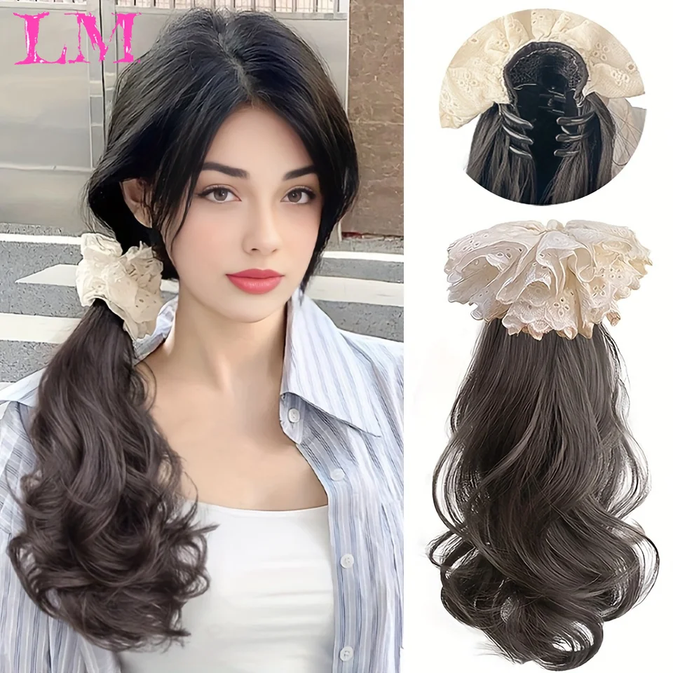 

LM Ponytail Extensions Synthetic Boxing Braids Ponytail Hair Rope For Women High Temperature Fiber Black Brown Ponytail