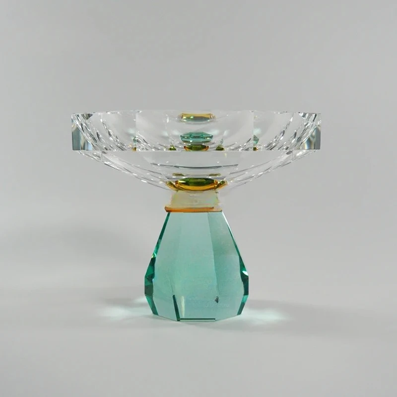 

French high-end soft crystal fruit plate villa home living room coffee table desktop ornament