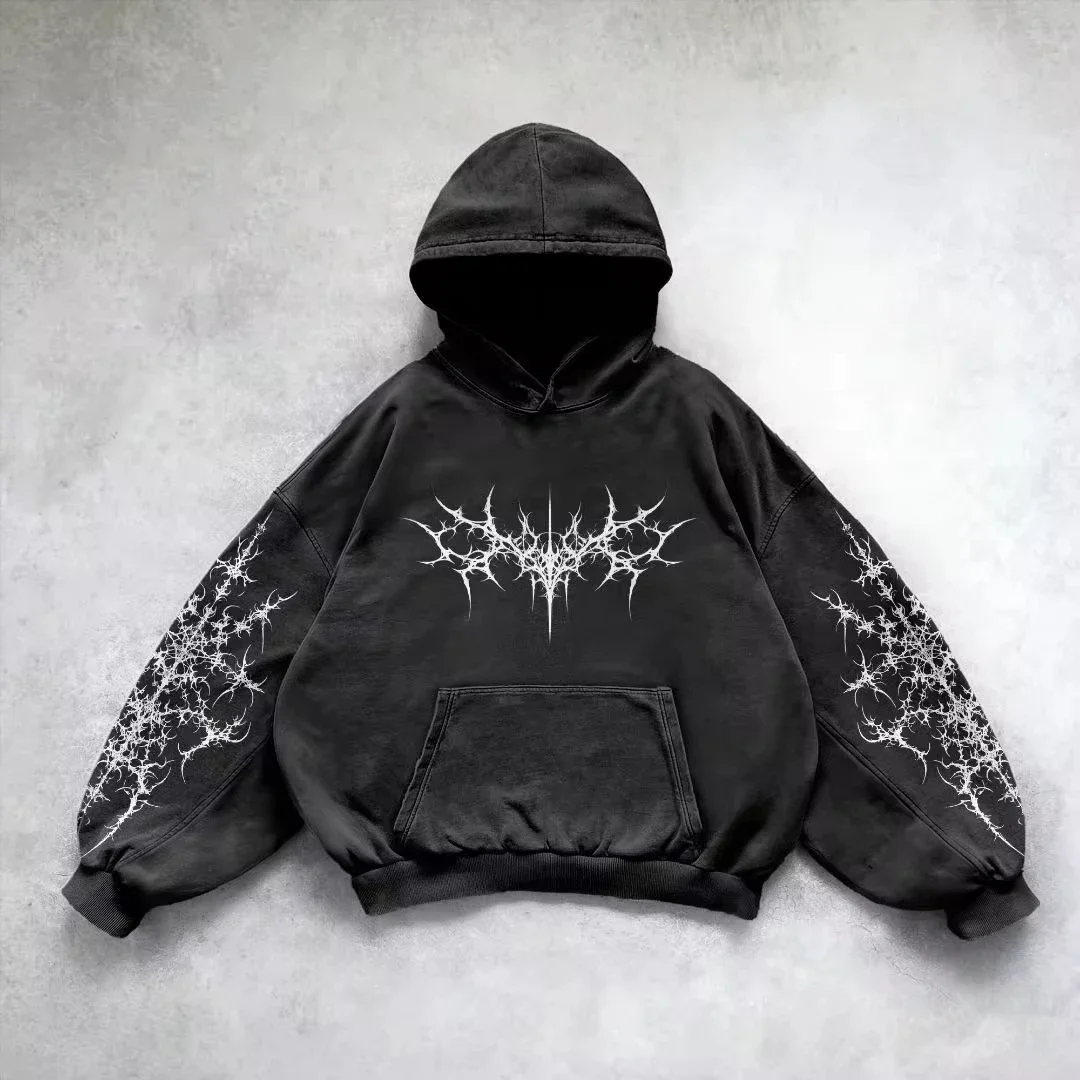 NONE Sweat à Capuche Rétro Gothique Evil Angel Noir/6XL 3