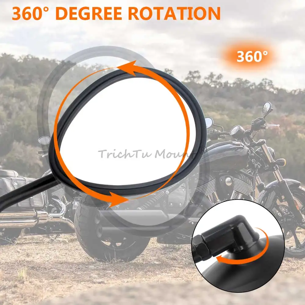 For Indian Scout Bobber Chieftain Chief Roadmaster Springfield 2014-24 Motorcycle Side Mirrors Rear View Mirror Accessories