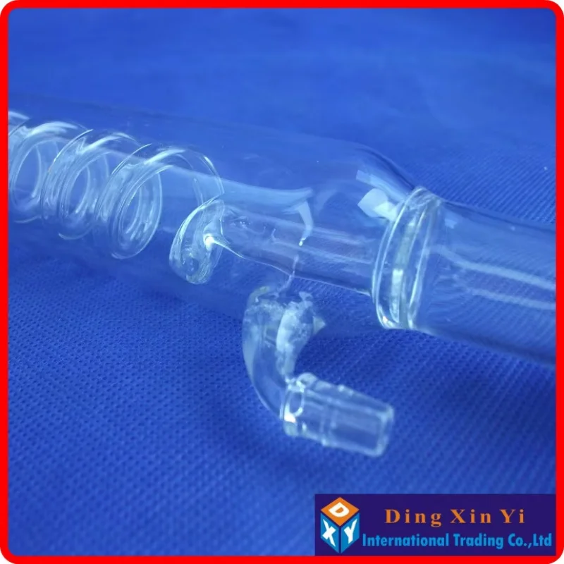300mm 24/29 Graham Condenser, 300mm Condenser with Coiled Inner Tube Standard Ground Mouth 24/29, Used for Distillation Unit