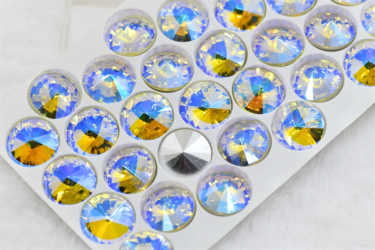 Rivoli Glass Crystal Rhinestones For Needlework Pointback Stones Dress Decoration Jewelry Making 8mm 10mm 12mm 14mm 18mm