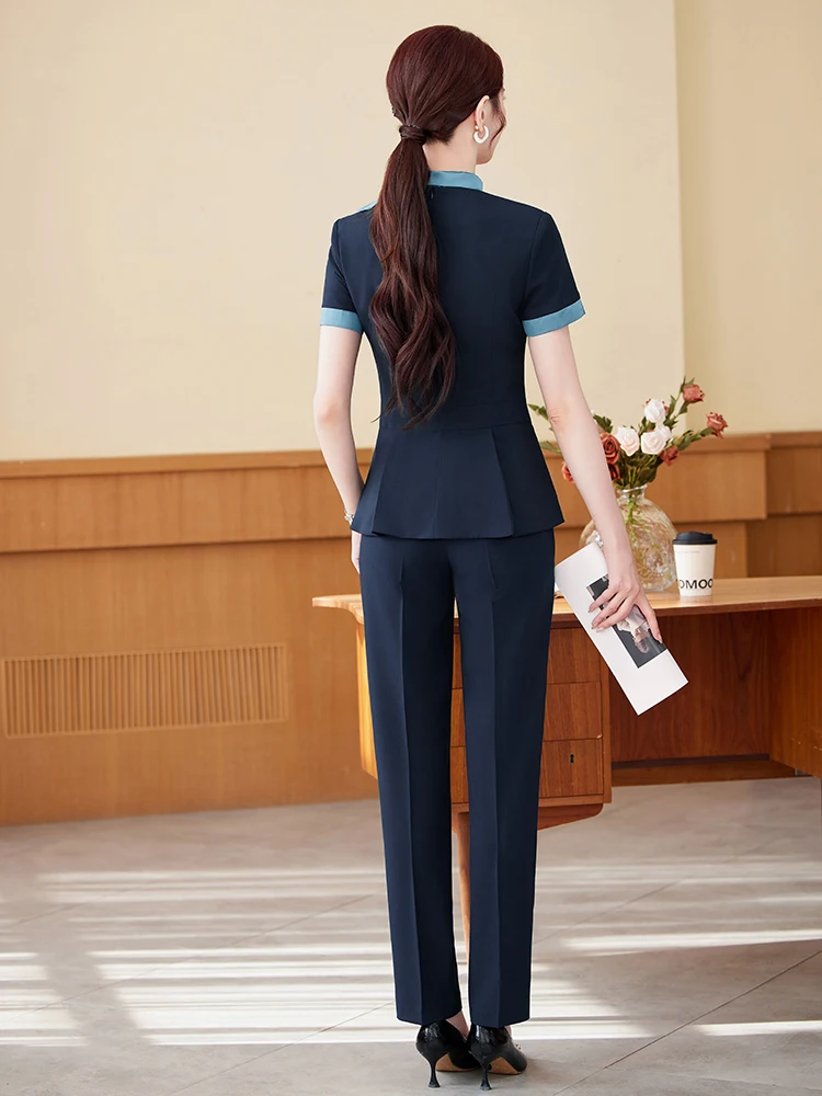 Professional Women's Suit Set for Hotel Jewelry Store Beauty Salon Front Desk Work Uniform Dental Clinic Industrial Clothing