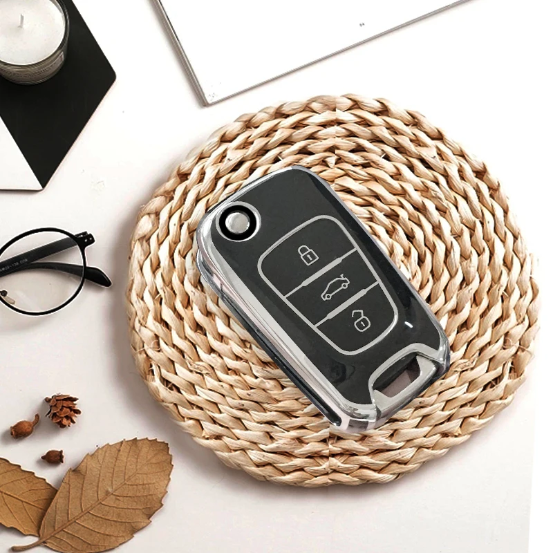 Fashion TPU Car Folding Key Case Cover Fob For Hyundai I20 I30 Elantra Azera Veracruz Veloster Kia Rio K7 K5 Sportage Sorento