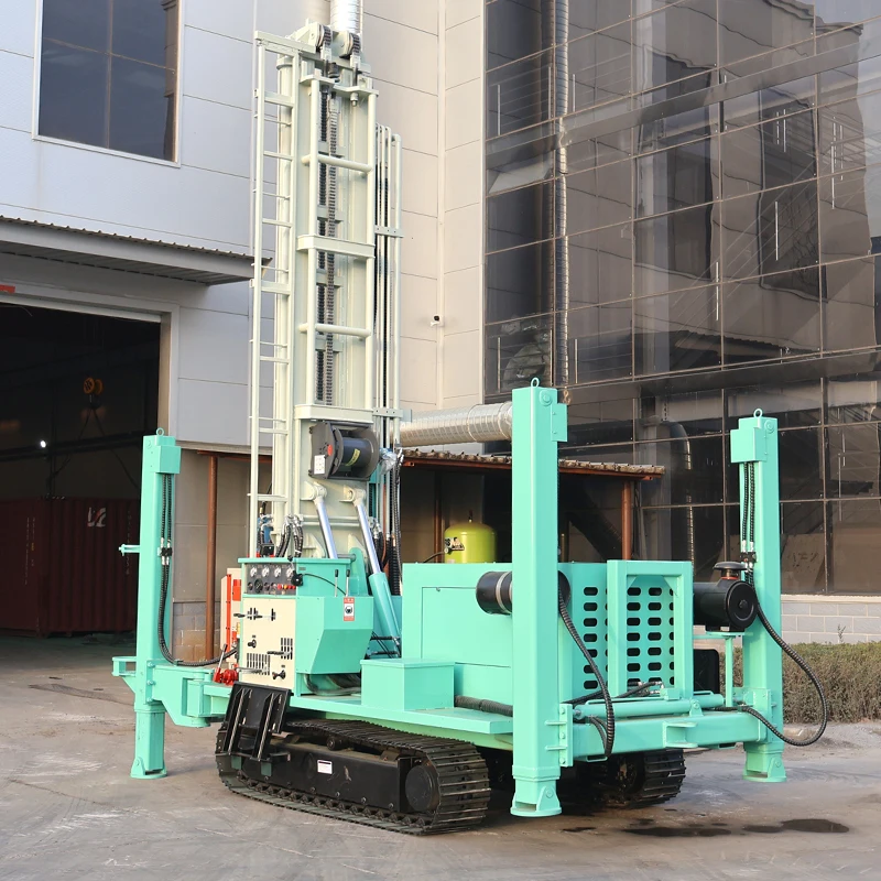 Dual Use Water Air Drill 200-800m Core Borehole Rig Diesel Crawler Mounted DTH Hydraulic