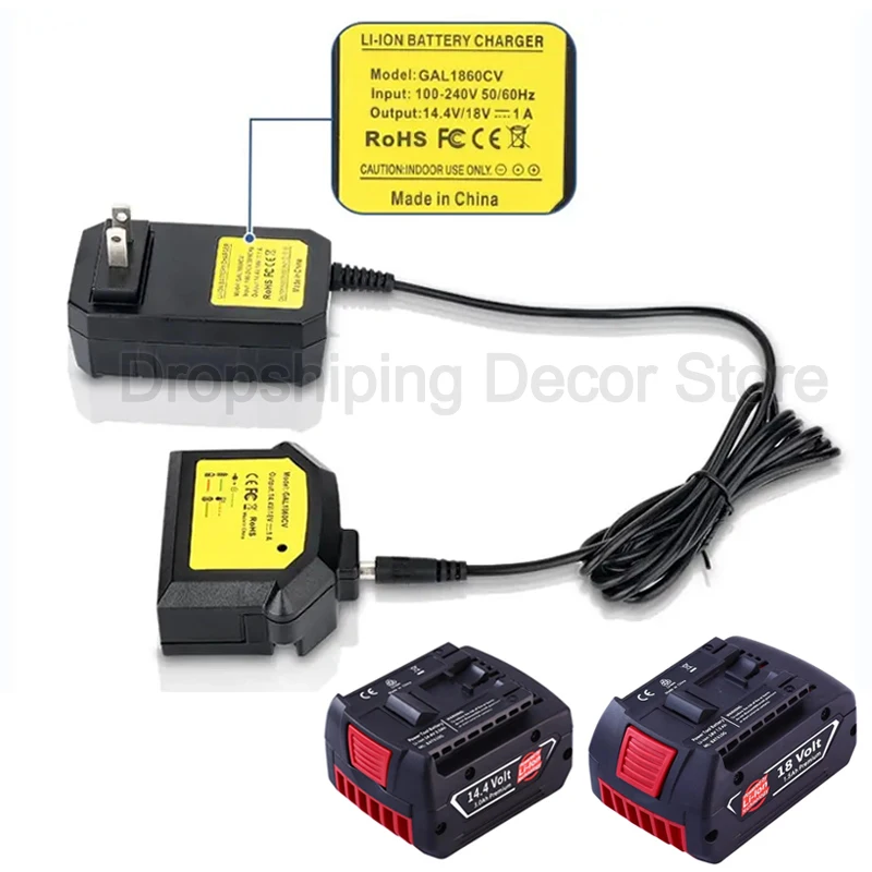 Carregador de Bateria de Lítio com Indicador Led para Bosch Bateria Li-ion Bat614 Bat618 Al3620cv 1018k Bat609 Al1860cv 14.4v 18v 1a
