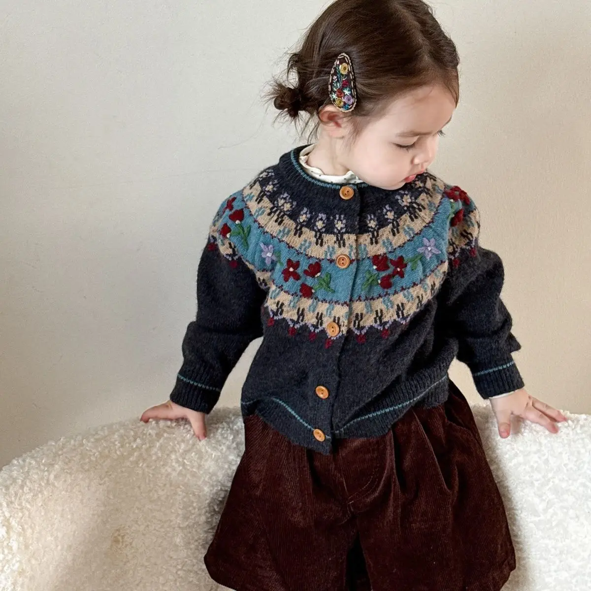 Mädchen-Strickjacke für den Herbst, Stylische und Superniedliche Kinder-Strickjacke, Babykleidung für Mädchen – Detail 4