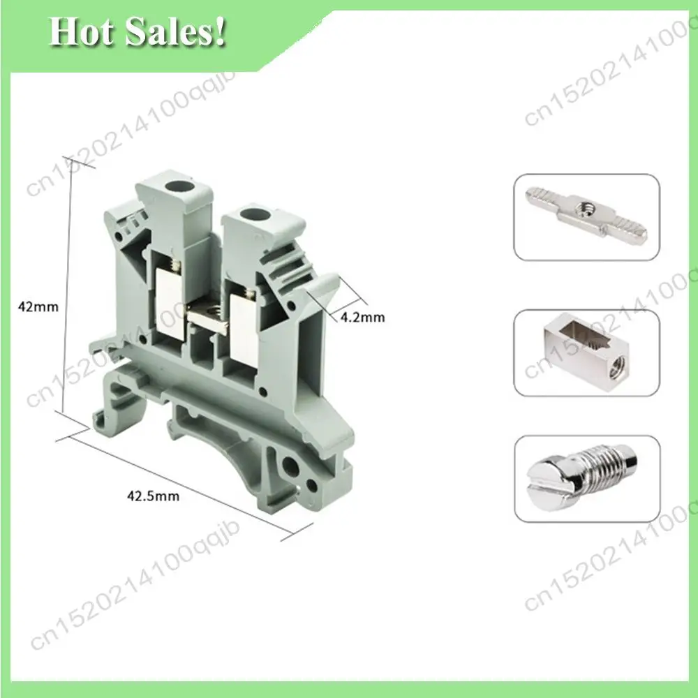 -FDDT UK1.5N DIN Rail Terminal Block, Screw Clamp, 500V 17.5A Pack Of 50