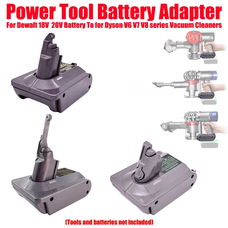 

HAKSINKY Battery Adapter Converter for Dewalt 20V Lithium Battery Cconvert To Work for Dyson V6 V7 V8 Animal Vacuum Cleaners