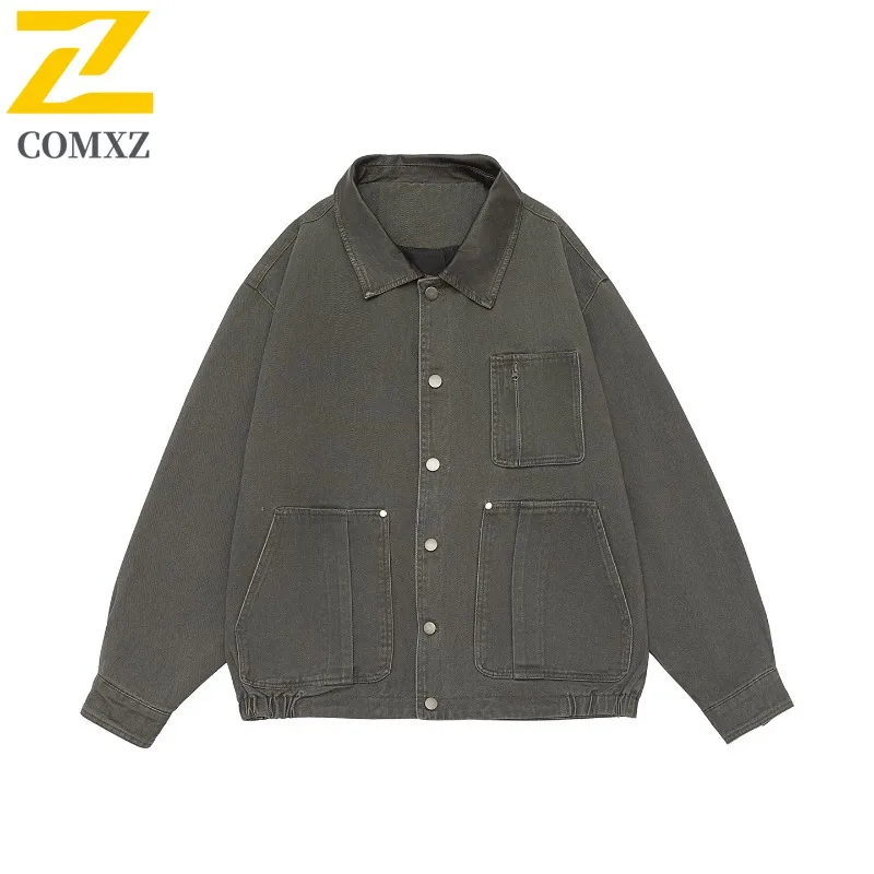 

COMXZ Спецодежда, куртка с несколькими карманами, пальто, мужская осенне-зимняя новая тенденция, свободная универсальная японская винтажная куртка, контроль цены 219