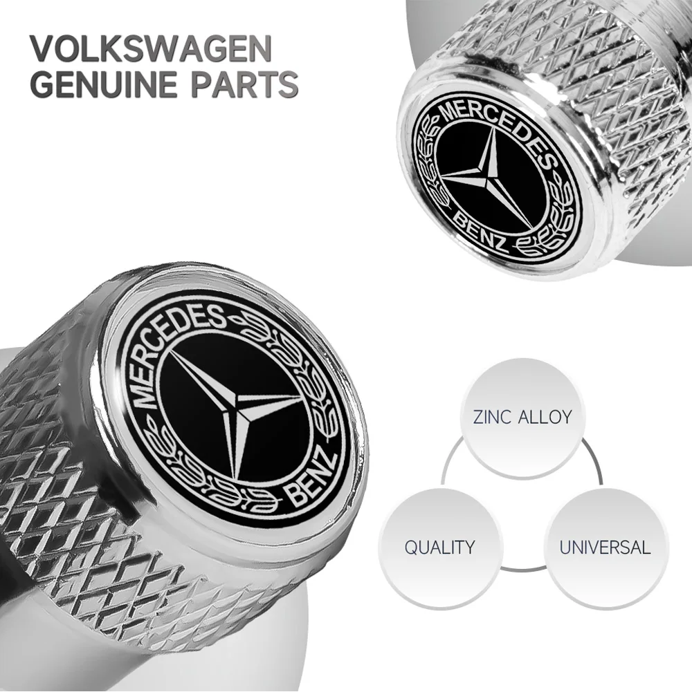 Premium tire valve caps six style options silver black