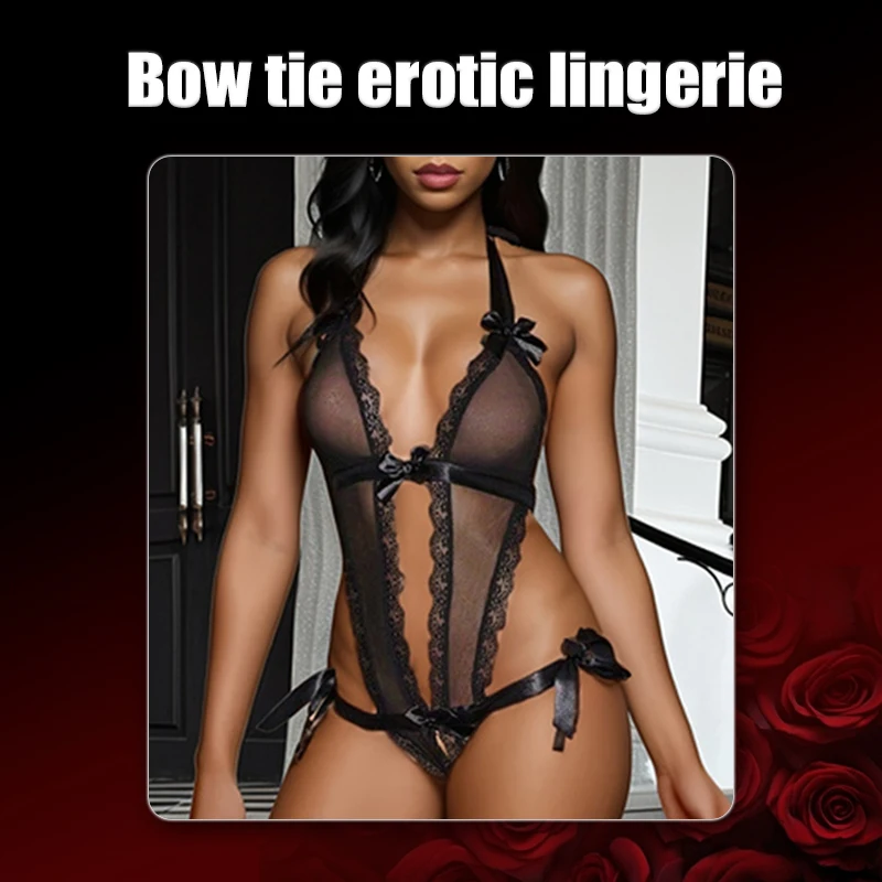 

Sexy Lingerie Mesh Sheer Lace Strappy Bodysuit Erotic Kinky Costume Black Sexy Women's Lingerie Erotic Plus Size Pajamas