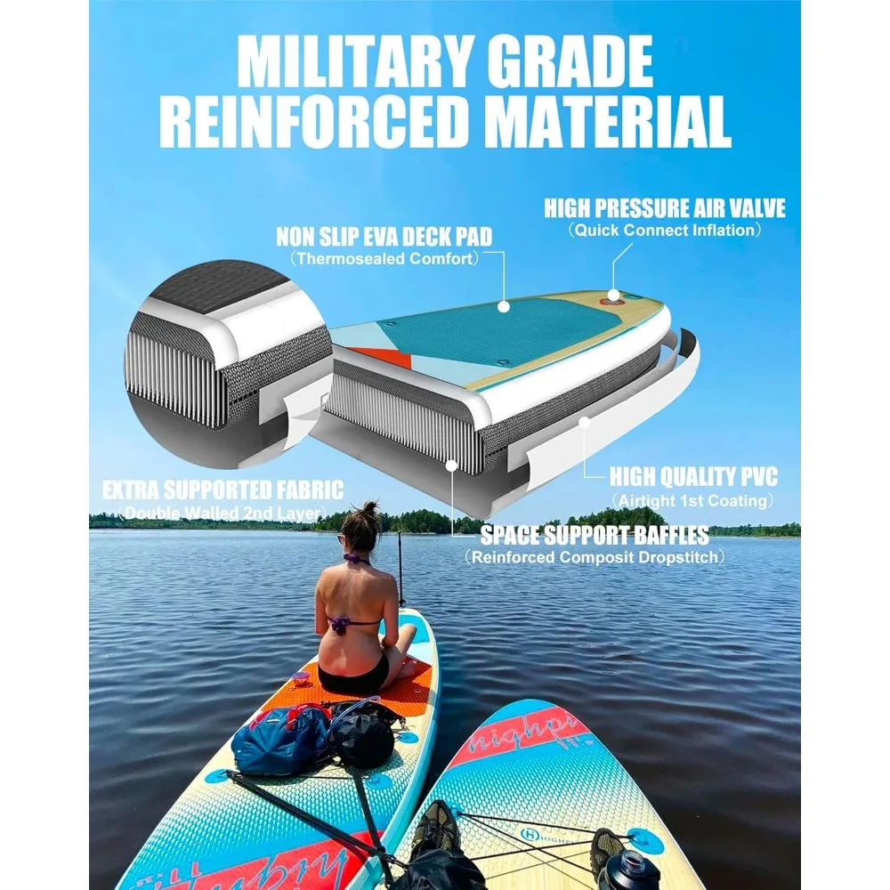 

Надувная доска для серфинга, аксессуары премиум-класса для SUP, рюкзак, широкая стойка, контроль серфинга, нескользящая палуба, поводок