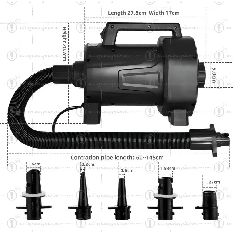 2600W High Power Electric Air Pump, Household Inflator for Air Mattress & Various Inflatables
