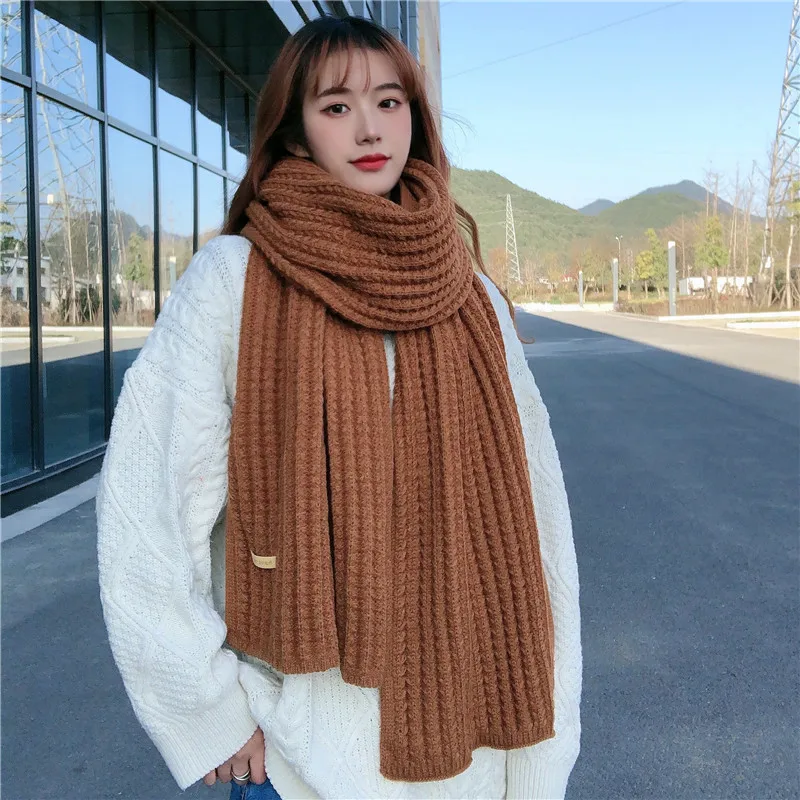 Winter Warm Long Knitting Scarf Women\'s Thick Scarves Winter Ladies Korea Warm Winter Woman Scarf