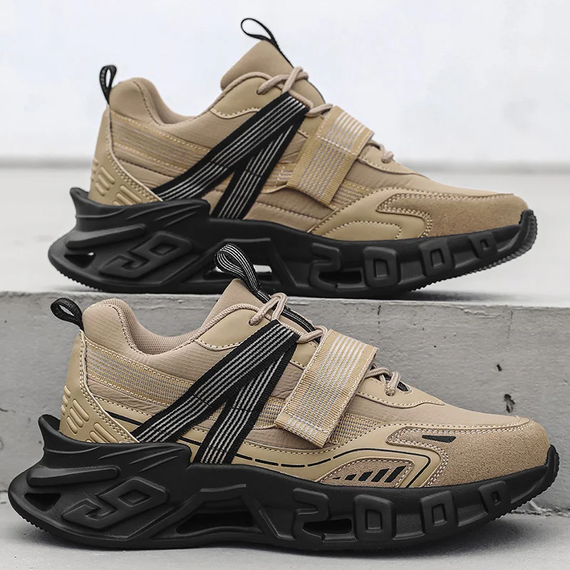 

Модная уличная удобная дышащая противоскользящая обувь, осенняя новая мужская повседневная обувь, износостойкие кроссовки с толстой сеткой для бега